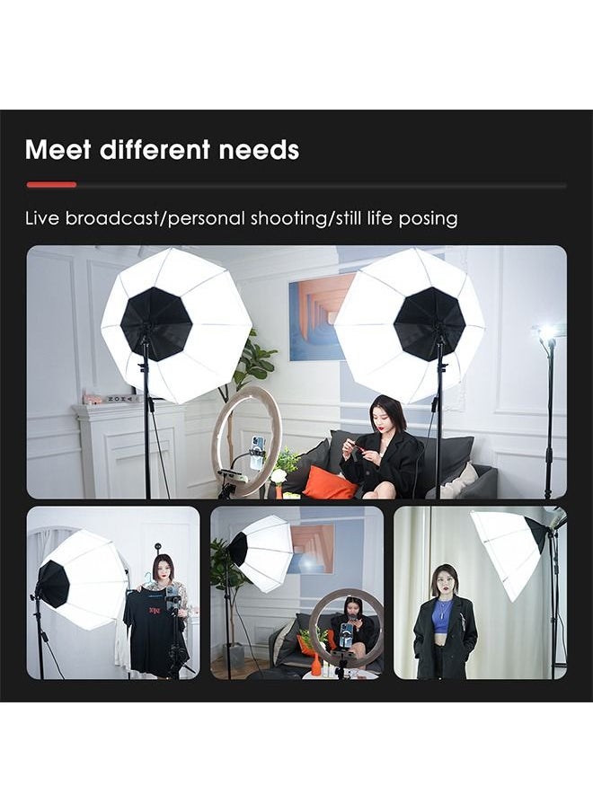 Glanfen - Photography Softbox Lighting Kit with 200W LED 3 Colors Bulb Umbrellas Softbox and Carry Bag for Portrait Product Shooting - Image 1