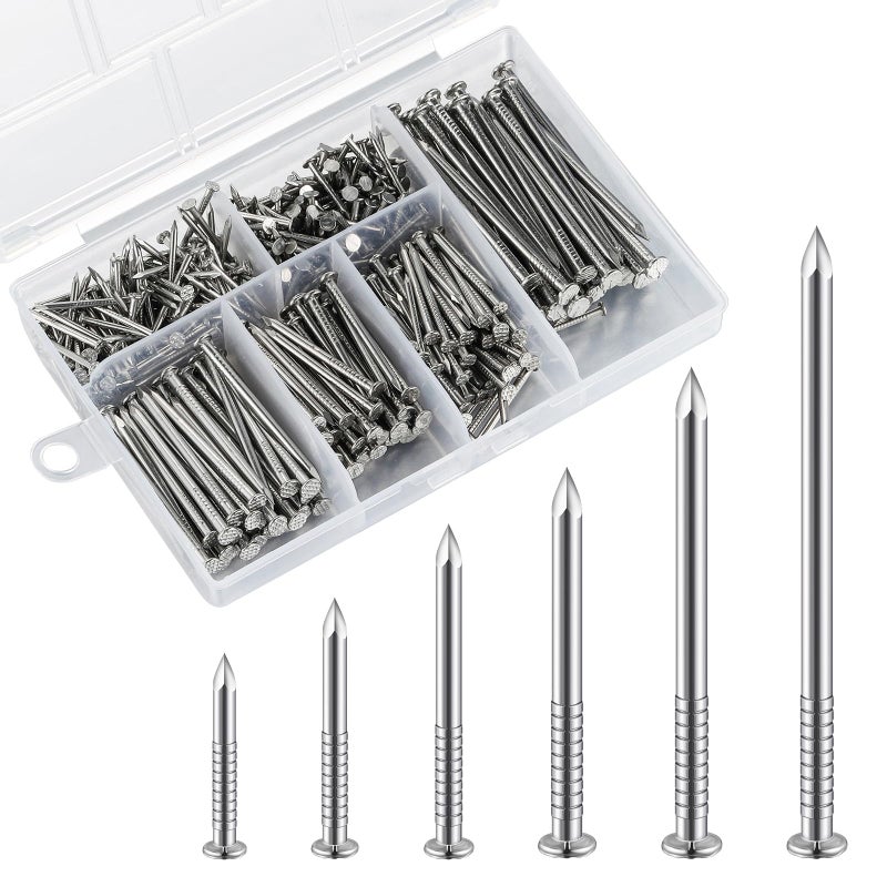 Wensilon 430pcs Stainless Steel 304 Nails Kit, Hanging Nails Kit, Wall Nails Kit, Dowels Kit, Long Nails Kit - Image 1