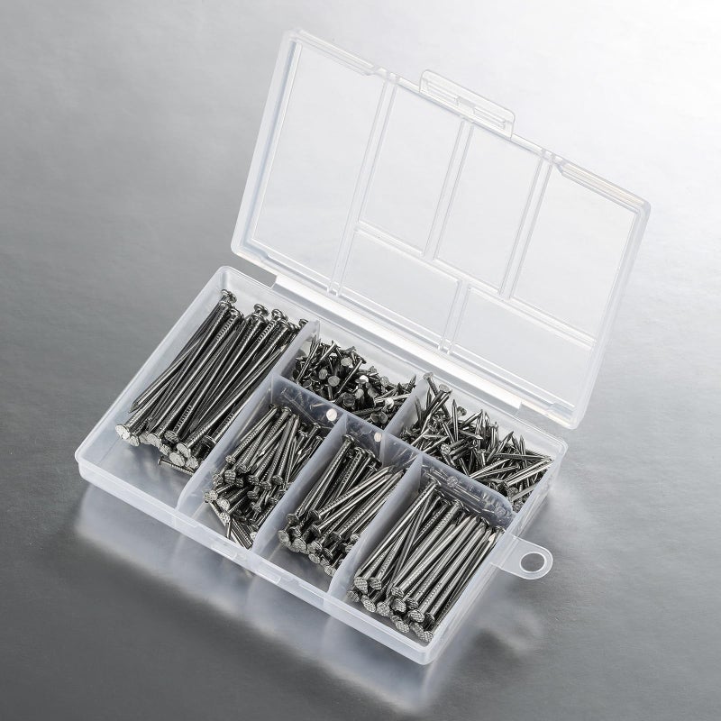 Wensilon 430pcs Stainless Steel 304 Nails Kit, Hanging Nails Kit, Wall Nails Kit, Dowels Kit, Long Nails Kit - Image 2