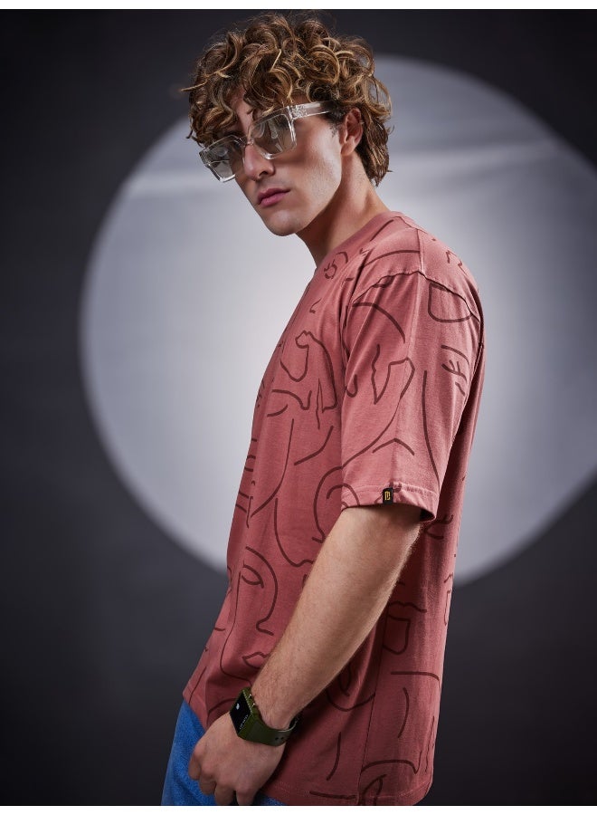 Maniac Maniac Mens Face Printed Round Neck Half Sleeve Onion Cotton T-Shirt  - Image 4
