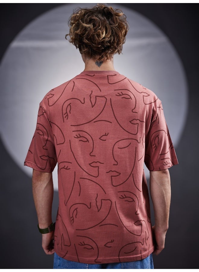 Maniac Maniac Mens Face Printed Round Neck Half Sleeve Onion Cotton T-Shirt  - Image 3