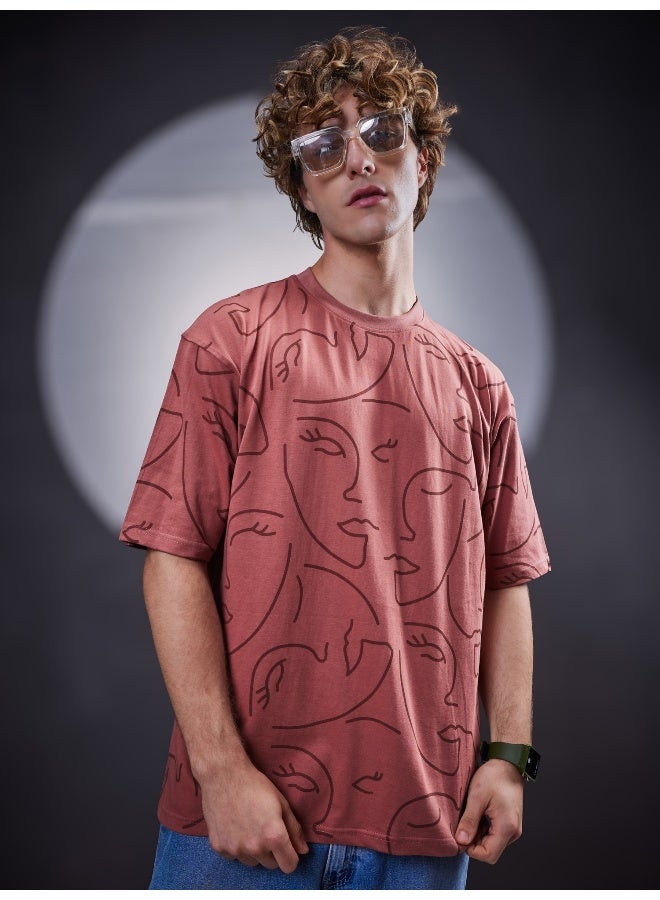 Maniac Maniac Mens Face Printed Round Neck Half Sleeve Onion Cotton T-Shirt  - Image 1