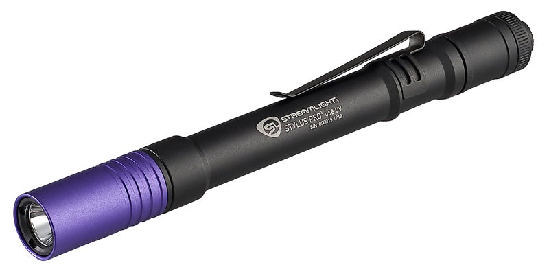 ستريملايت 66149 ستايلس برو USB 400nm UV ضوء قلم قابل لإعادة الشحن مع كابل USB وحافظة نايلون سوداء