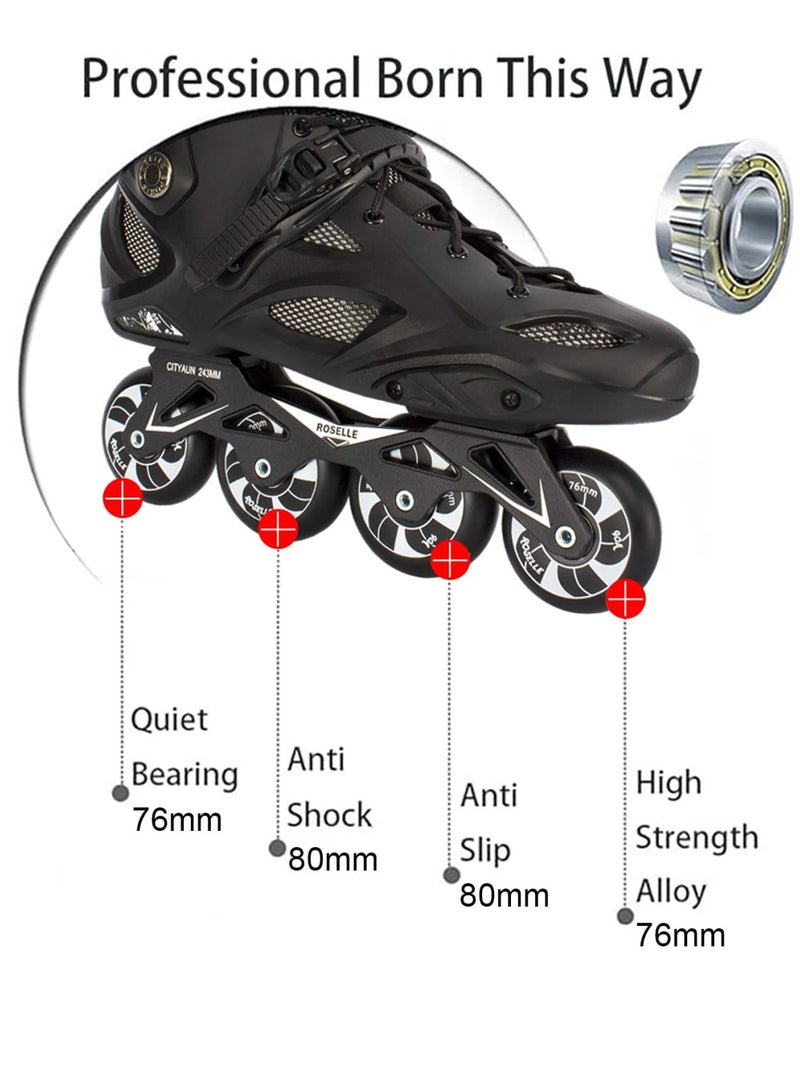 Professional Inline Skates Shoes With High Speed non break Single Row Skating Shoes for Men Women and Youth
