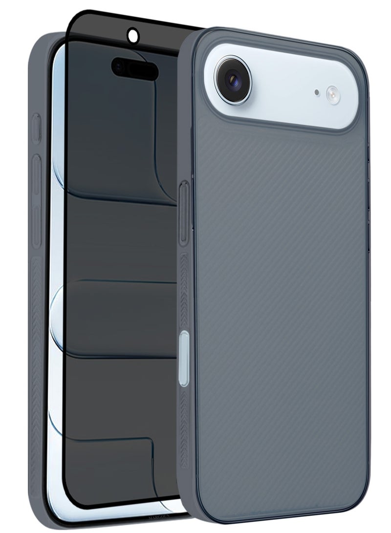 CATANES 2 Packs Case Cover for iPhone 17 Air - Sturdy Durable Ultra-Thin Case - Air Skin Line Design Transparent Back Cover - Drop Protection Cover  with Privacy Screen Protector - Midnight Blue - Image 1