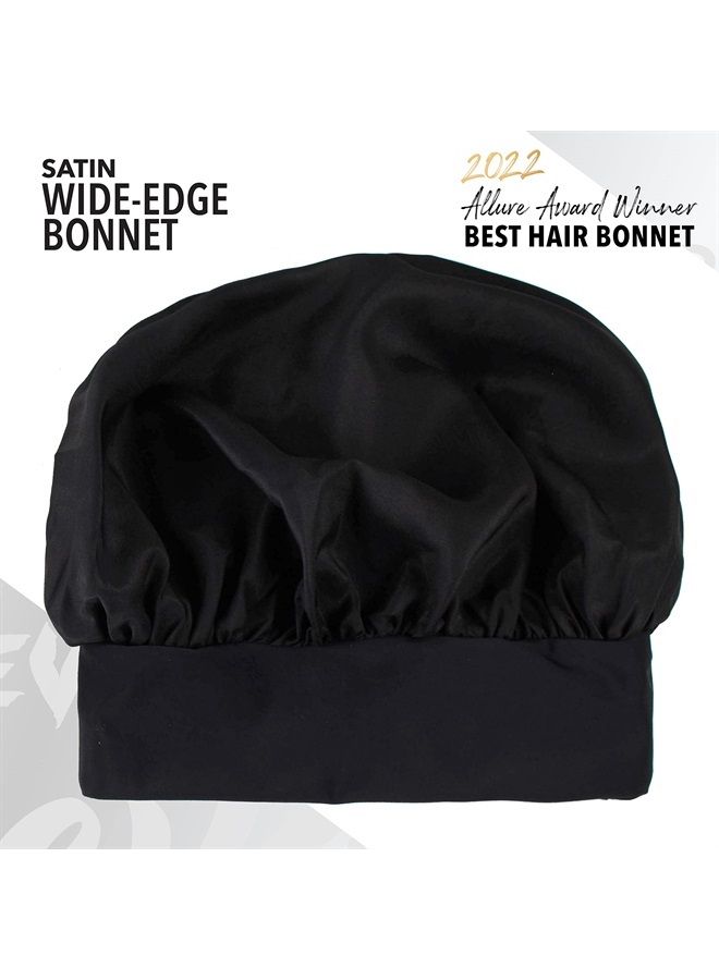 Evolve Satin Wide Edge Bonnet Black - Image 3