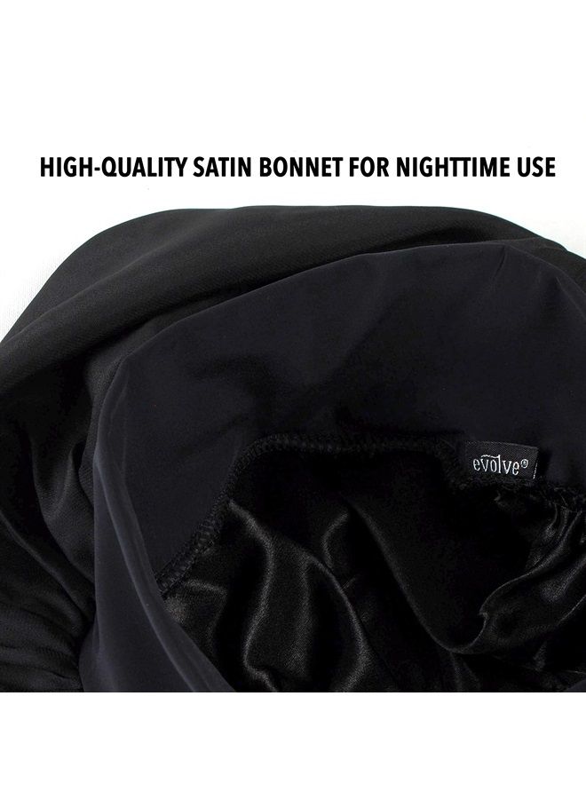 Evolve Satin Wide Edge Bonnet Black - Image 2
