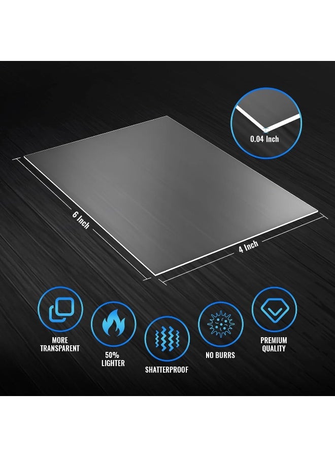 TPGP 10 Pieces 4’’ x 6’’ x 0.043’’ Acrylic Sheets Clear Extruded Plexiglass for Picture Frame Glass Replacement, Projects Display, Painting - Image 2