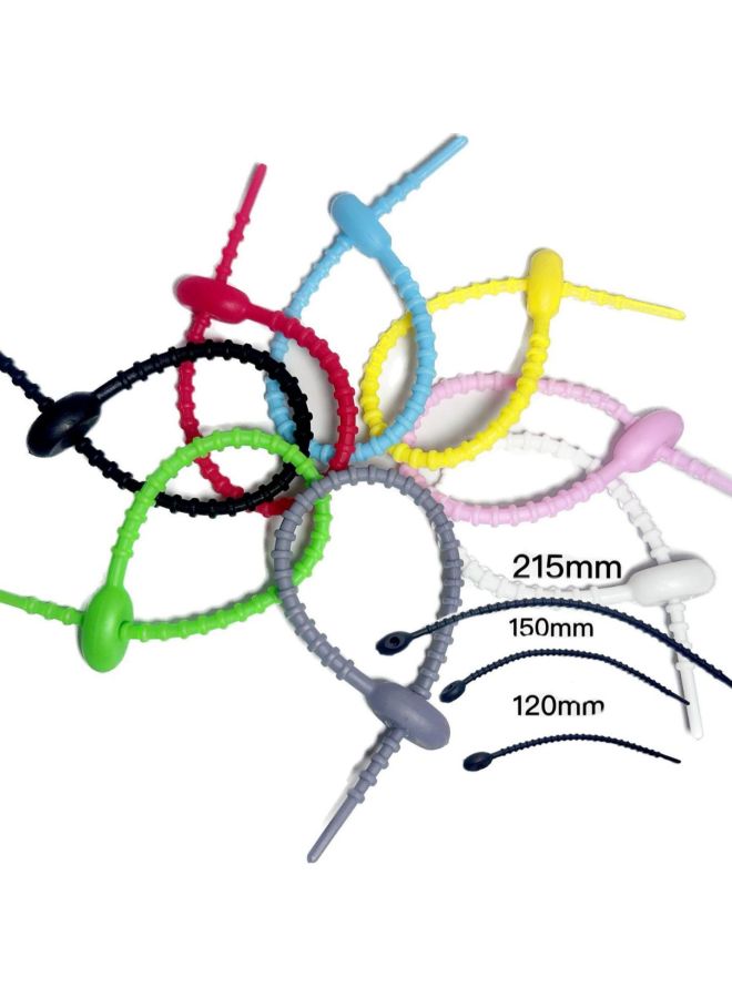 Loquat Universal Large, Medium And Small Tadpole Rope Data Cable Storage Felt Doll DIY Jewelry Lanyard Loose Buckle Silicone Cable Tie-Color:Sky Blue 18cm - Image 5