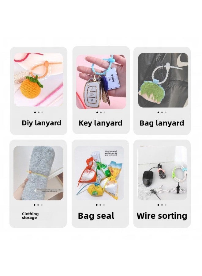 Loquat Universal Large, Medium And Small Tadpole Rope Data Cable Storage Felt Doll DIY Jewelry Lanyard Loose Buckle Silicone Cable Tie-Color:Sky Blue 18cm - Image 2