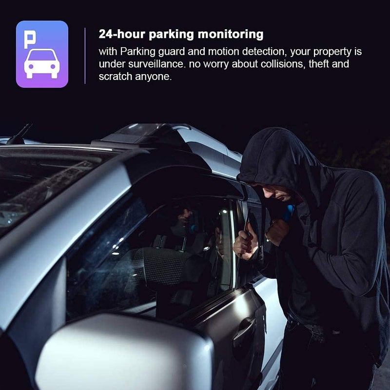 AUSHA كاميرا داش مرآة AUSHA® 10" 2K مع GPS (عداد السرعة) للسيارات مع شاشة تعمل باللمس بالكامل، كاميرا خلفية مقاومة للماء، مستشعر Starvis IMX415 للرؤية الليلية، مساعدة في الركن - Image 4