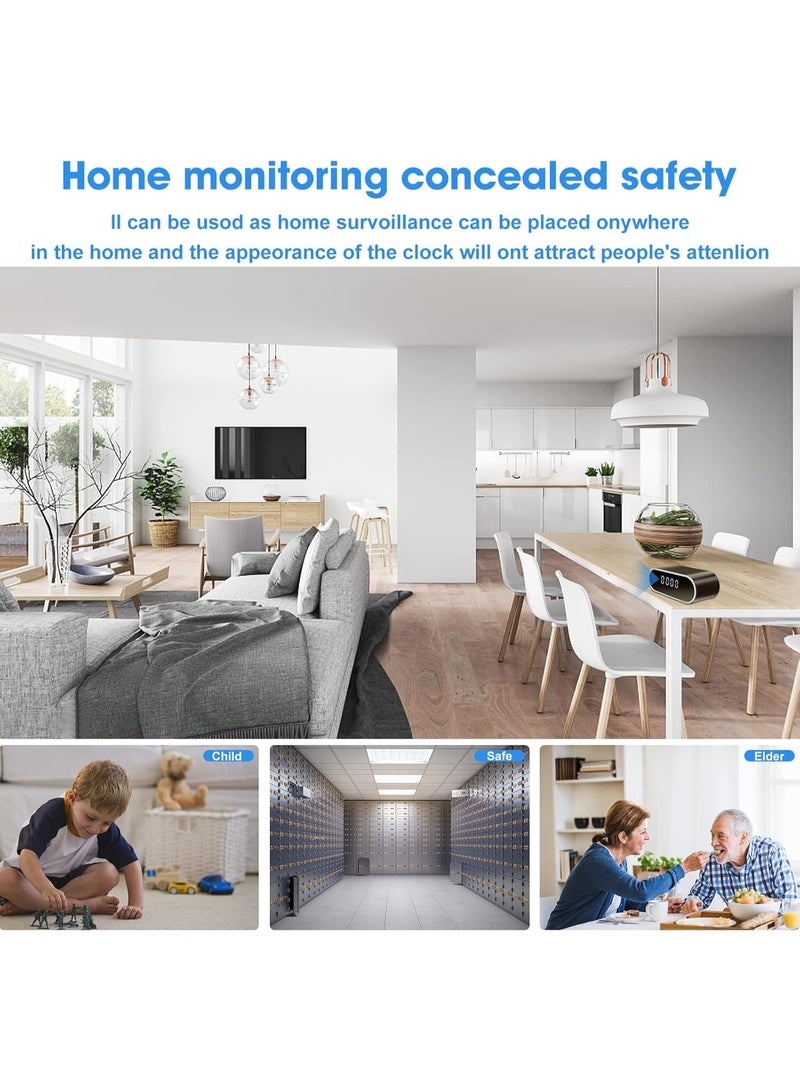 MUNTAQI Hidden Camera Clock 1080P HD WiFi Camera – Wireless Mini Nanny Cam with Night Vision, Motion Detection, Loop Recording – Indoor Security Surveillance Camera for Home, Office - Image 3