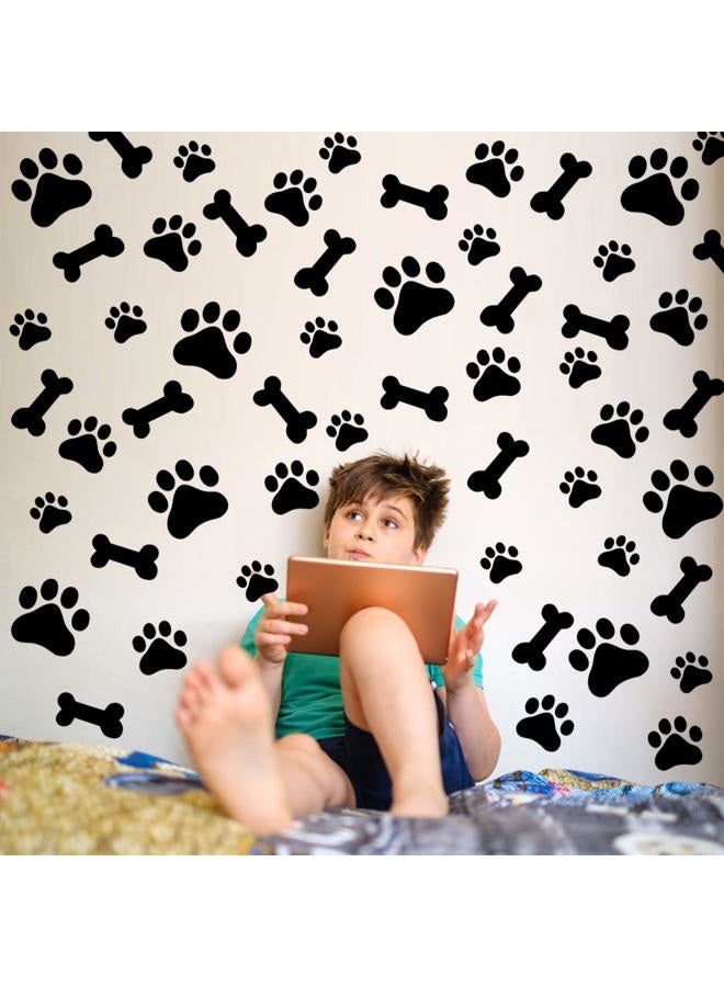 SITAKE 76 Pcs Dog Decor Stickers, 40 Pcs Dog Paw Print Stickers and 36 Pcs Dog Bones Stickers, Dog Decorations Wall Floor Windows Decal Stickers for Kids Room, Teen Girl's Room and Boy's Room - Image 3