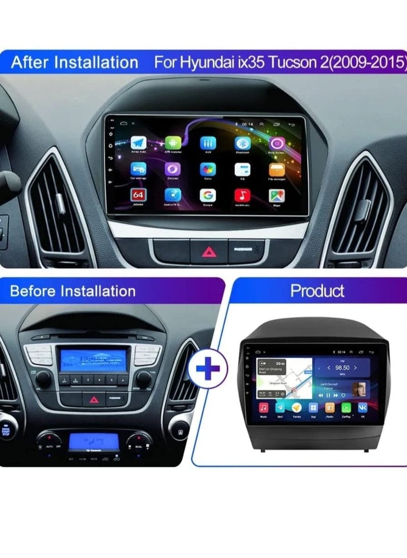 RAYMOS - Android Screen For Hyundai Tucson IX35 2009 To 2015 4Gb RAM Support Apple Carplay Android Auto Wireless QLED Touch Screen Bluetooth Calls Music USB Navigation - Image 1