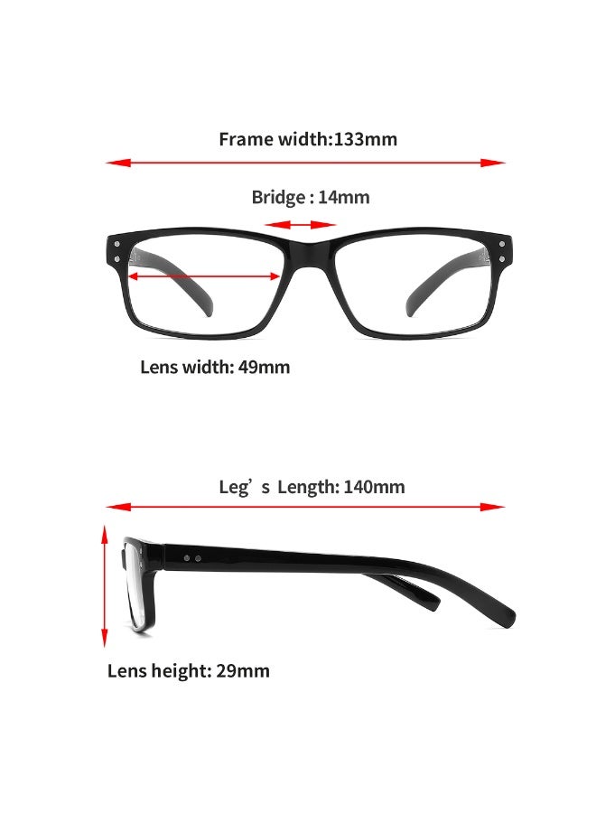 LANLANG 3-Pack Reading Glasses for Men women, Blue Light Blocking Readers, Spring Hinge, Black, +2.50 diopters - Image 4