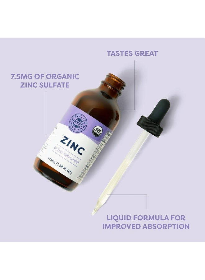 Vimergy Organic Liquid Zinc, 57 Servings â€“ Free Zinc Sulfate â€“ Supports Immune Health And Metabolism â€“ Antioxidant â€“ Gluten-Free, Non-GMO, Kosher, Vegan And Paleo Friendly (115 ml) - Image 3