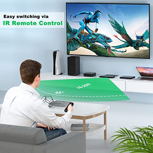 AVIDGRAM HDMI 2.1 Switch 8K 60Hz, AVIDGRAM HDMI Switcher 5 in 1 Out with IR Remote, 5 Port 4K 120Hz Auto HDMI Selector Hub Support 8K 48Gbps, Compatible with Xbox Series X, PS4 Pro, PS5, UHD TV, Monitor - Image 3
