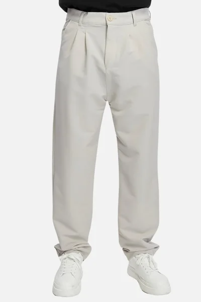 Cedy Denim Men's High Waist Pleated Baggy Chino Trousers C358