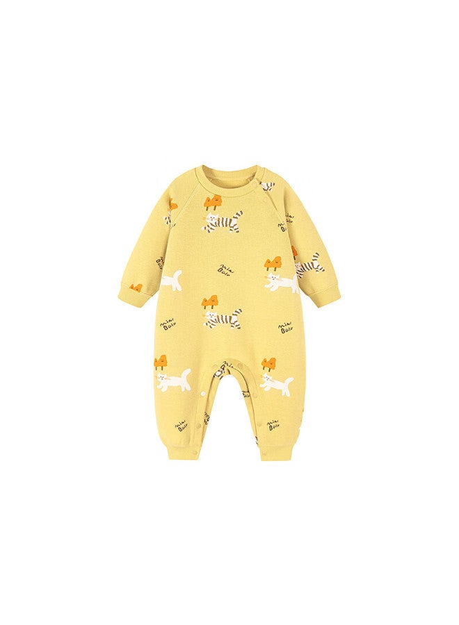 Minibala Baby Fleece Lined Romper Newborn Warm Jumpsuit Autumn Winter - Image 2