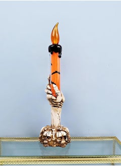 Generic LED Candle Flameless Candle Holder Candle Light for Party Decoration and Haunted House Decoration (Orange - 1 Piece)  - Image 1