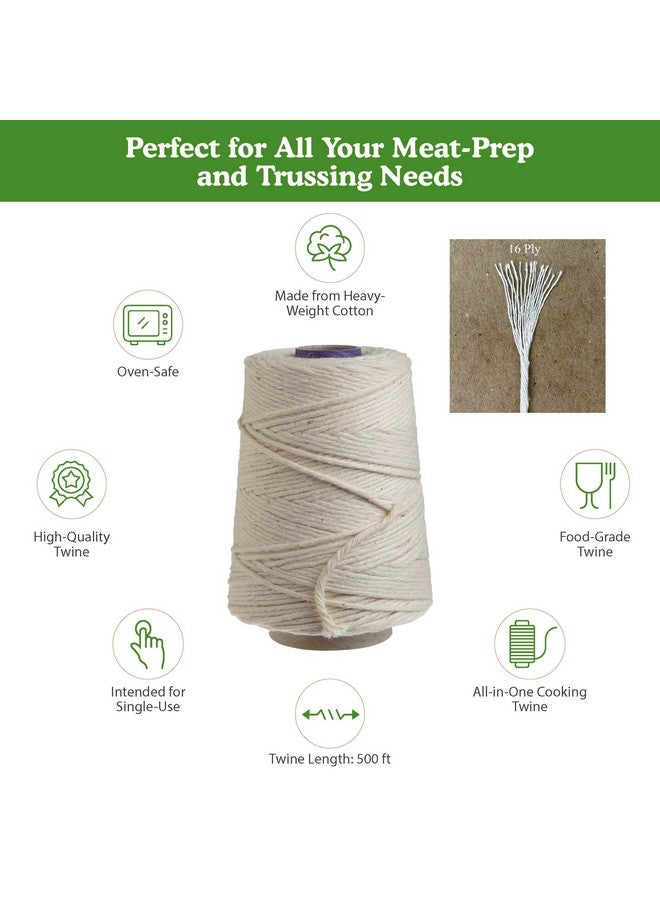 Regency Wraps Butchers Cooking Twine, Heavy Duty, 500ft,16 Ply, 2.4mm, Food-Safe Cotton Kitchen String for Turkey Trussing, Meat Prep, Crafting, Natural, Pack of 1 - Image 2