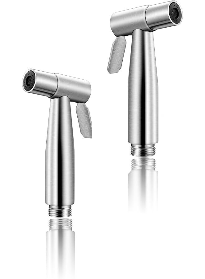 The Bros Stainless Steel Bidet Toilet Sprayer Head - 2Pcs Handheld Cloth Diaper Sprayer for Kitchen and Toilet Cleaning - Image 1