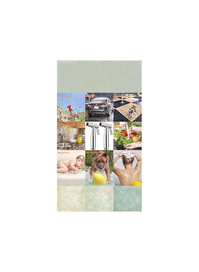 The Bros Stainless Steel Bidet Toilet Sprayer Head - 2Pcs Handheld Cloth Diaper Sprayer for Kitchen and Toilet Cleaning - Image 5