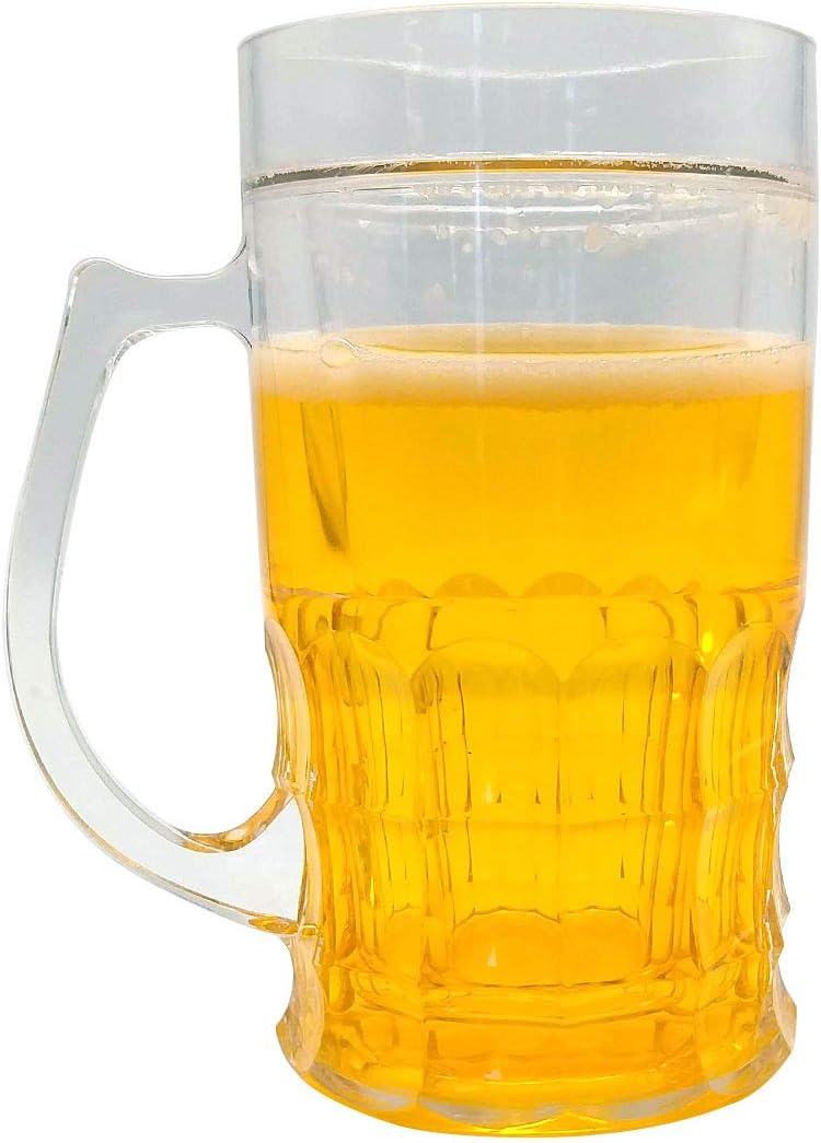 جليفار كوب بيرة مبتكر - كوب زجاجي مُجمد مزدوج الطبقات بتصميم إبداعي، سعة كبيرة ٤٥٠ مل، معزول، مثالي لعشاق البيرة، مثالي للهدايا والحفلات وديكور المنزل. - Image 4
