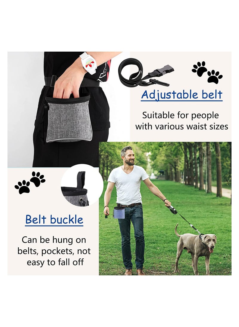 SYOSI - Dog Treat Bag, Waterproof Dog Training Pouch, Hand-Free Dog Walking Bag with Adjustable Waist Belt, Pet Puppy Treat Pouch Bag for Dog Training Walking Travel Outdoor Use(Grey) - Image 1
