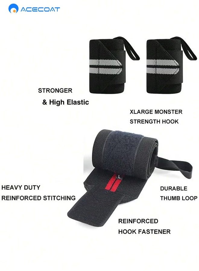 ACECOAT Adjustable Wrist Wraps with Thumb Loop for Gym, Weightlifting & Sports – Unisex Wrist  Support - Image 4