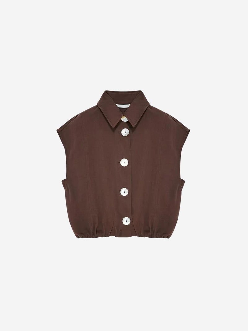 DILVIN Sleeveless Tencel Crepe Blouse - Image 1