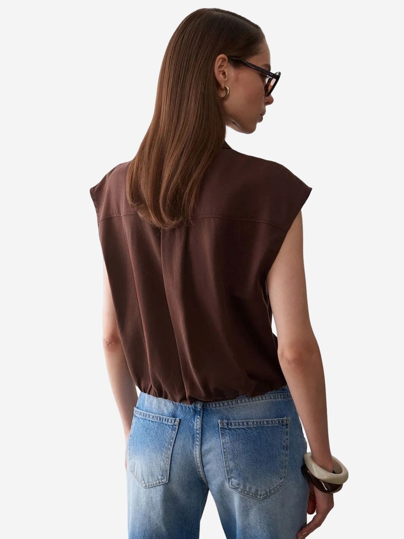 DILVIN Sleeveless Tencel Crepe Blouse - Image 4