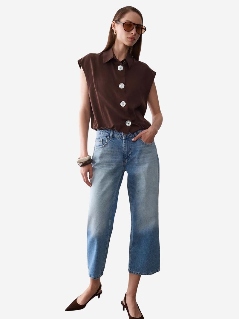 DILVIN Sleeveless Tencel Crepe Blouse - Image 2