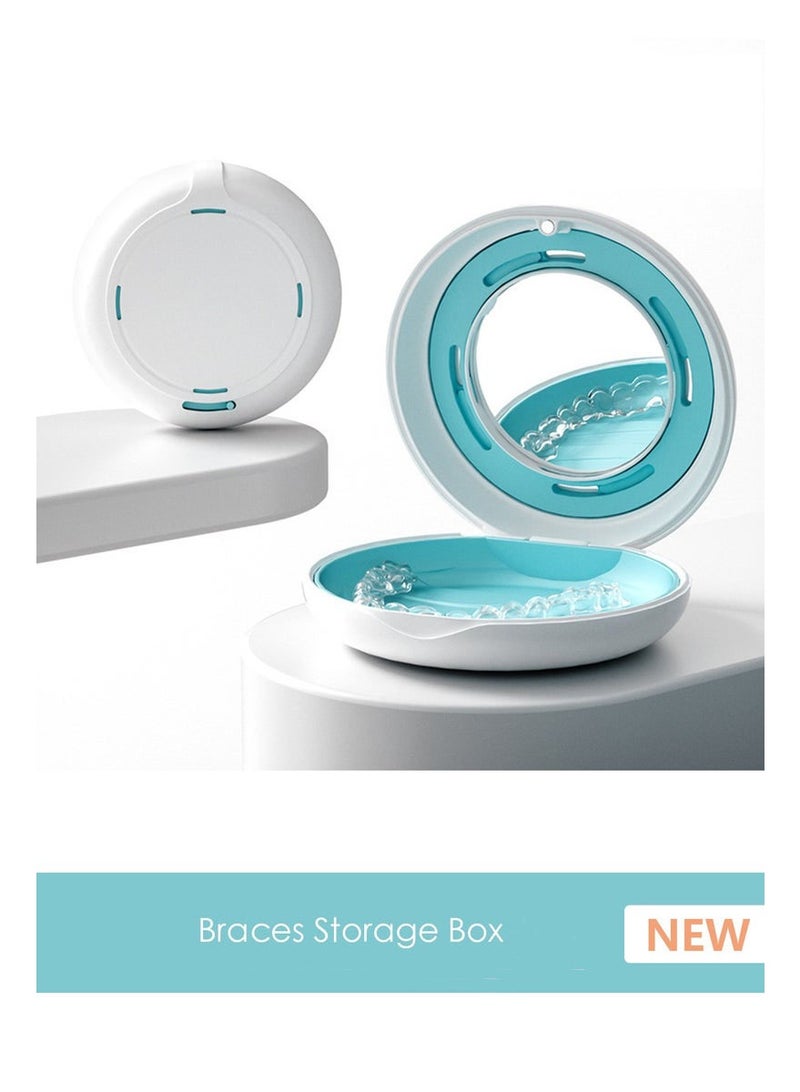 rocooart Braces Storage Box Orthodontic Retainer Bracket Box Portable Denture Storage Box with Mirror - Image 1