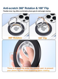 Anmi Magnetic Phone Ring Holder,Anti-Scratch Adjustable Kickstand for iPhone 15 14 13 12, Pro, Pro Max, Mini, Plus, for Magnetic phone cases（Black）  - Image 3