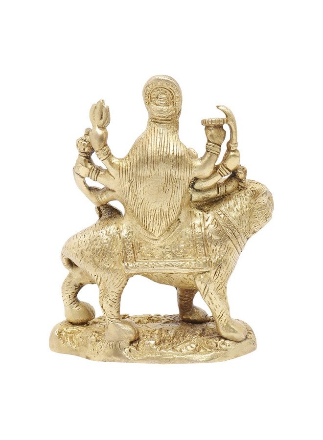 Pick End Now Brass Statue/Idol of Goddess Devi Durga Sherawali ShivShakti | LxBxH - 4x2x6 Inch, Weight - 850Gm - Image 4