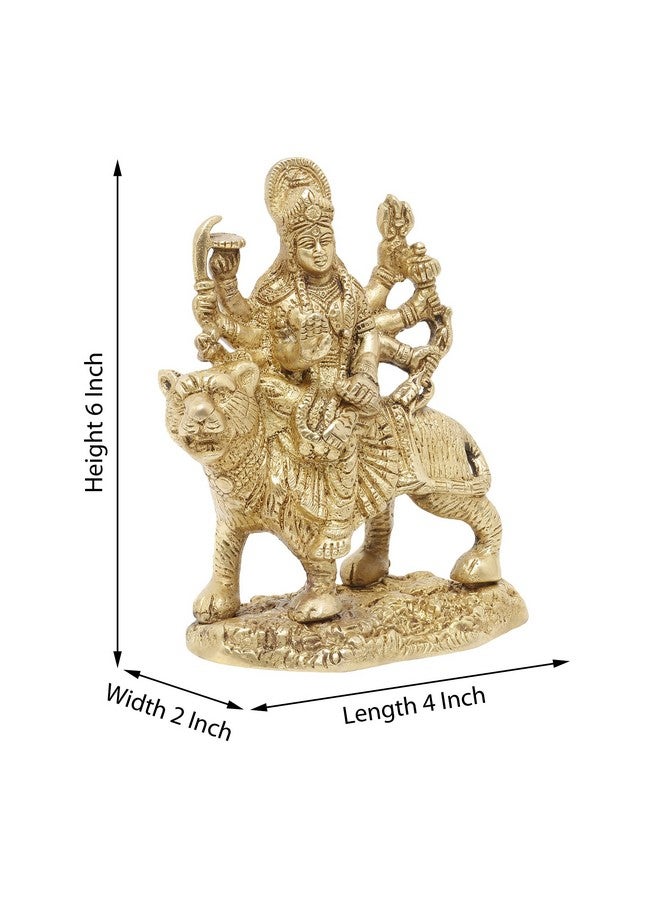 Pick End Now Brass Statue/Idol of Goddess Devi Durga Sherawali ShivShakti | LxBxH - 4x2x6 Inch, Weight - 850Gm - Image 5