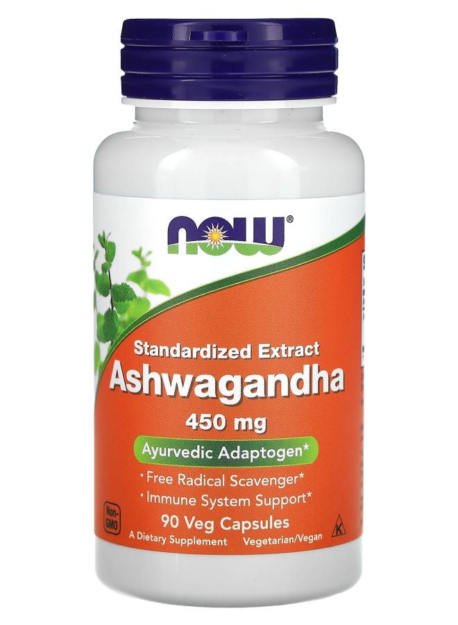 now Ashwagandha Standardized Extract 450 mg 90 Veg Capsules