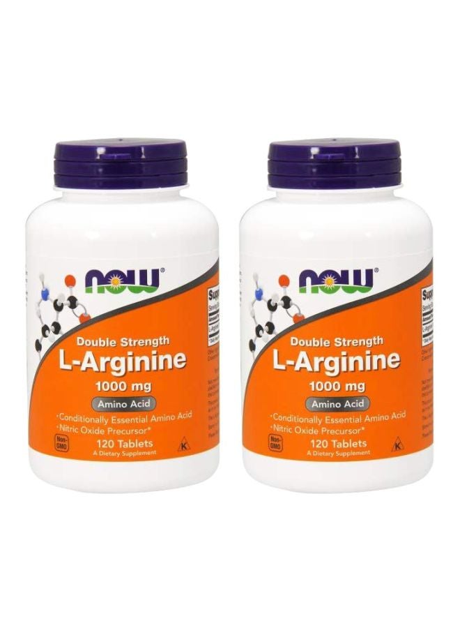 Now Foods 2-Piece L-Arginine 1000mg 120 Tablets - Image 1