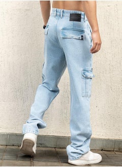 Hubberholme Mid Rise Relaxed Fit Cargo Jeans by Styli  - Image 2