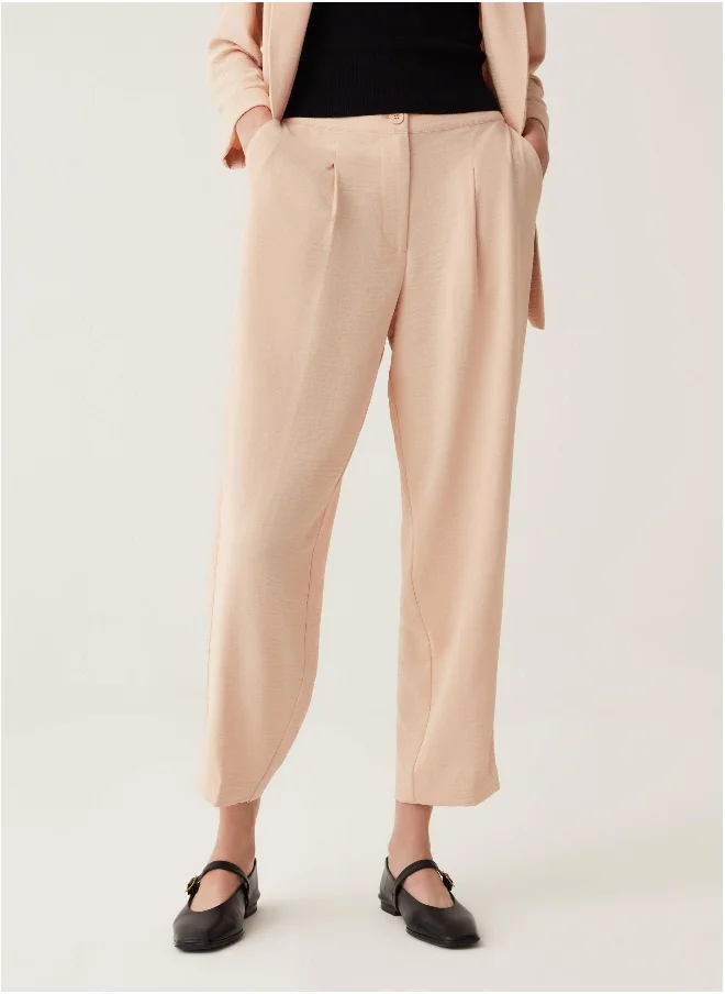 او في اس Ovs Cigarette Trousers In Fluid Fabric