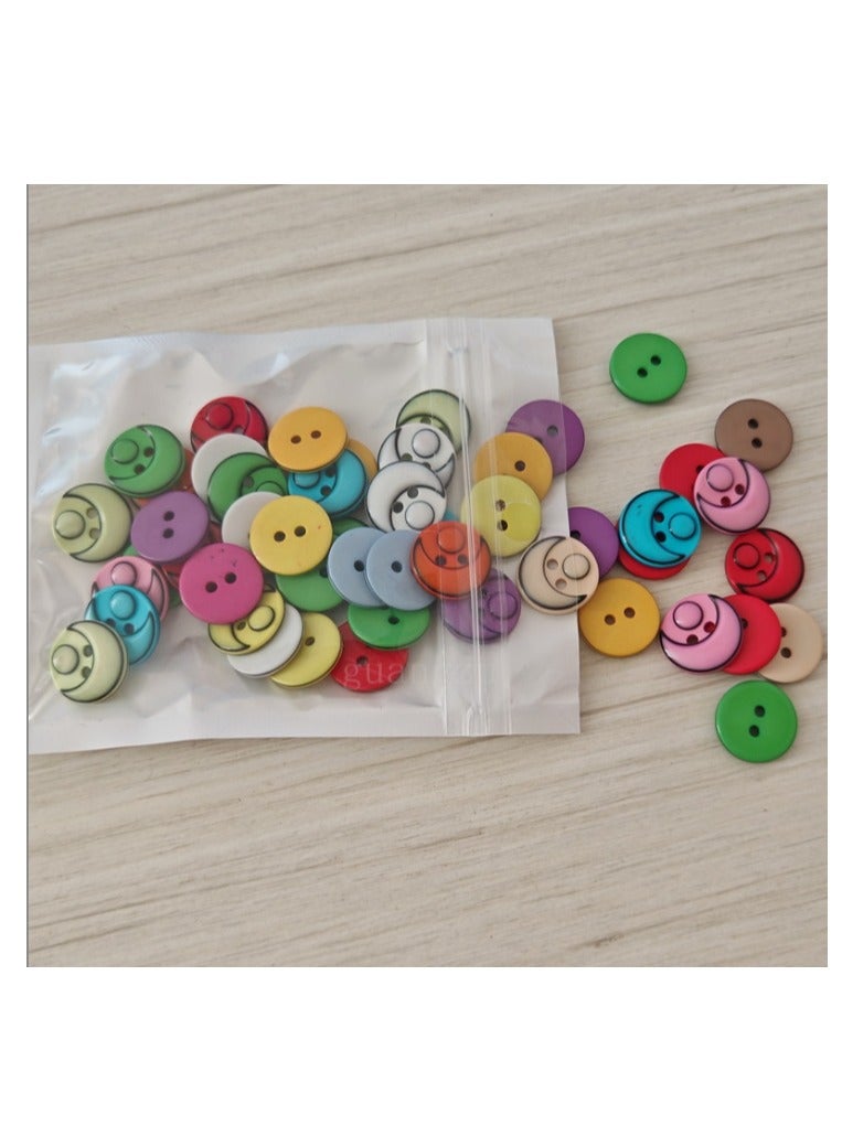 OASIS-TH 50 Pcs Colourful Buttons 15MM Round Resin Button Large Sewing Buttons Craft Buttons with Plastic Storage Box Buttons for Crafting, Clothes Sewing  - Image 2