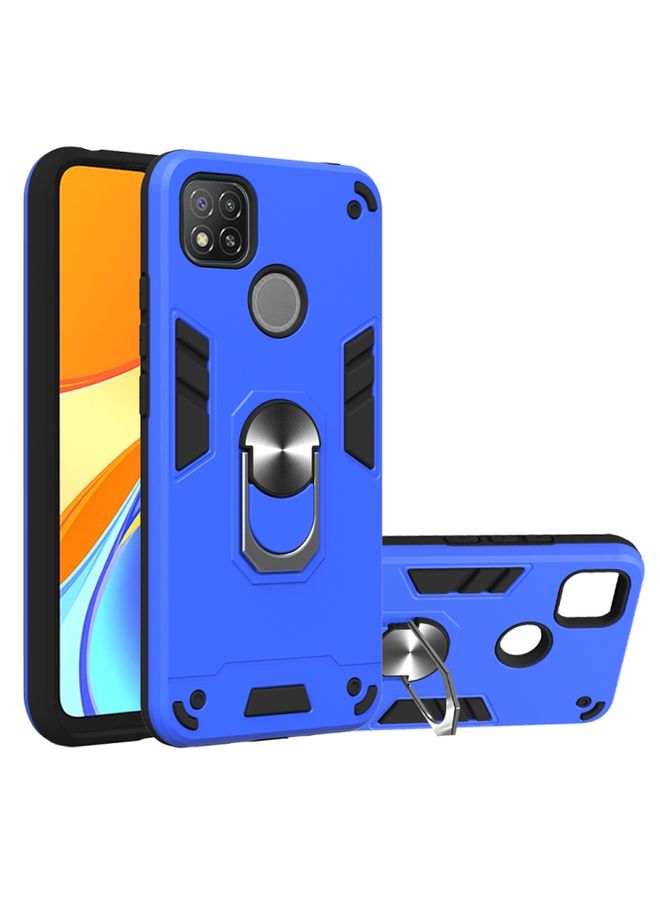BGM Case Cover For Xiaomi Redmi 9C Armour Series PC + TPU Protective Case with Ring Holder Dark Blue