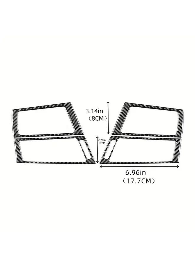 4pcs Black Carbon Fiber Car AC Vent Stickers Decals For X5 E70 X6 E71 2007 To 2014 - Image 2