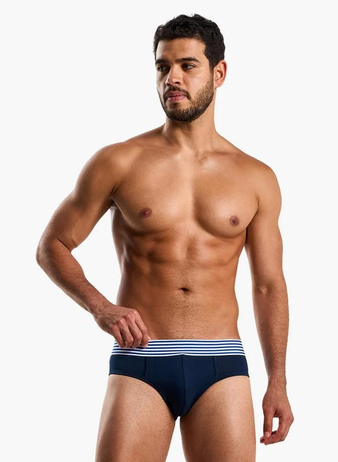 Splash FAV Men Striped Waistband Cotton Briefs - Pack of 3
