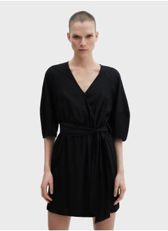 MANGO V-Neck Wrap Dress  - Image 1
