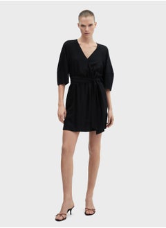 MANGO V-Neck Wrap Dress  - Image 4