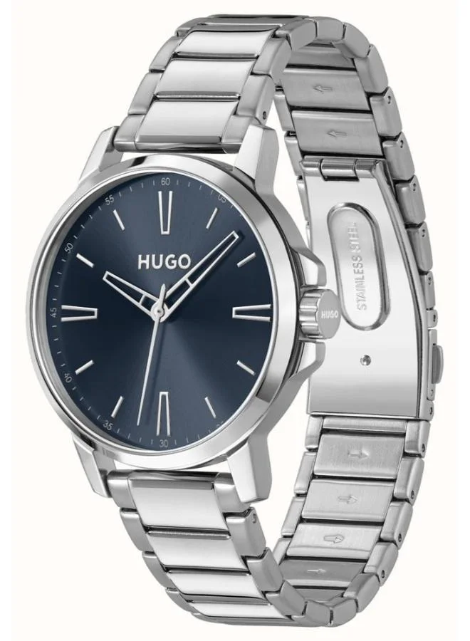 HUGO Quartz Movement analog Watch Steel Bracelet