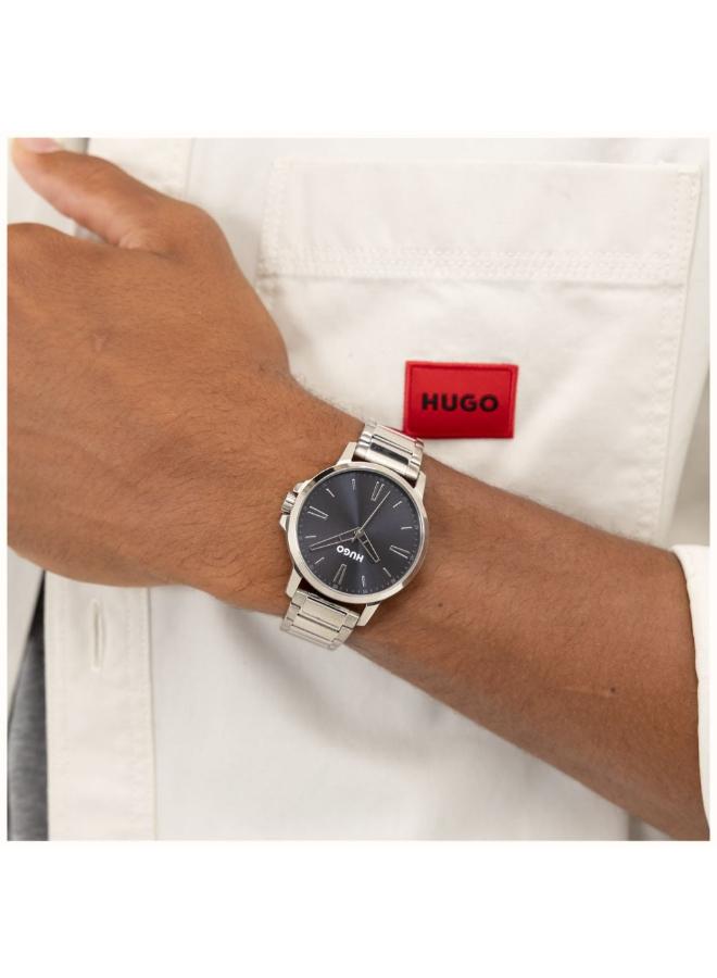 HUGO Quartz Movement analog Watch Steel Bracelet - Image 4
