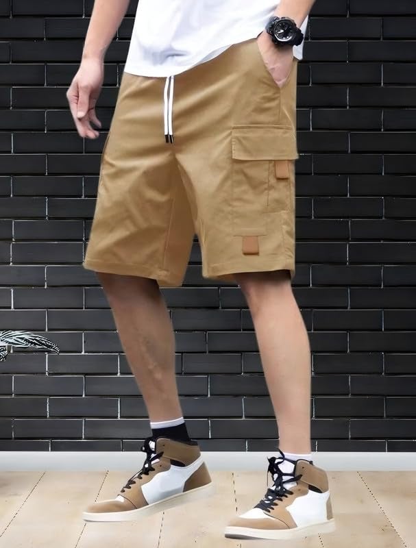 NoseQueen Men Fashion Cotton Shorts Pant for Men, Relaxed Fit Drawstring Waist Casual Half Pant for Man - Image 5